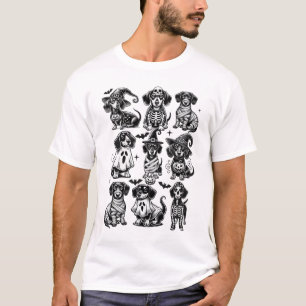 T-shirt Saison Éffrayante de Chien de Sorcière Dachshund R
