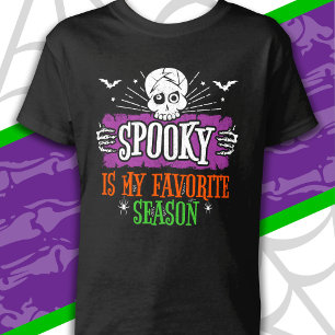 T-shirt Saison éffrayante Effrayant Squelette chauves-sour