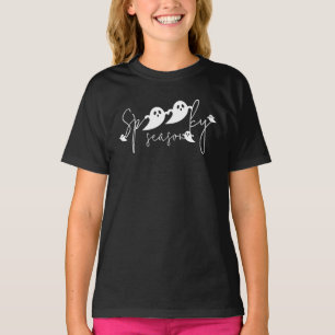 T-shirt Saison effrayante et police décorative Halloween p