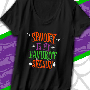 T-shirt Saison éffrayante Fantômes Bats Araignées Hallowee