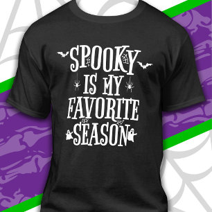 T-shirt Saison effrayante Fantômes Chauves-souris Araignée