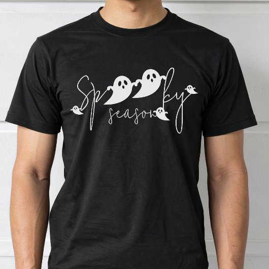 T-shirt Saison éffrayante Formes fantômes Typographie Hall