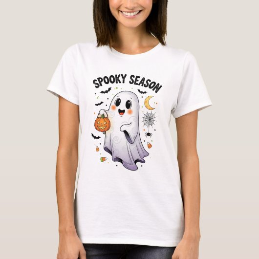 T-shirt Saison effrayante Gentil Fantôme (Devant)
