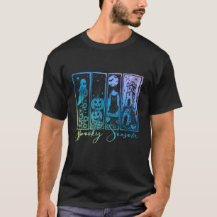 T-shirt Saison effrayante Halloween Fantôme Citrouille Cha