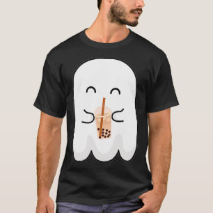 T-shirt Saison éffrayante mignonne Petit Fantôme Boba Thé 