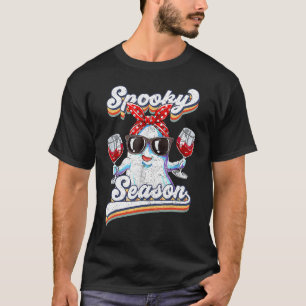 T-shirt Saison Éffrayante Super rétro Floral Ghost Citroui