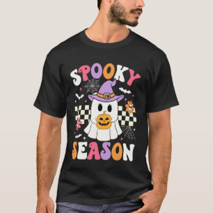 T-shirt Saison Fantomatique Groovy Rétro Halloween Fantôme