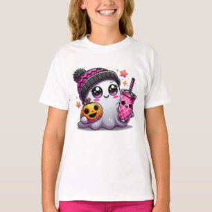 T-shirt Saison Fleur éffrayante mignonne Fantôme Halloween