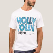 T-shirt Saison Holly Jolly Festive Bleu Motif Noël (Devant)