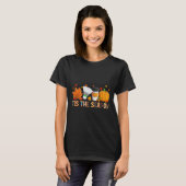 T-shirt Saison Leopard Citrouille Badminton Halloween Fall (Devant entier)