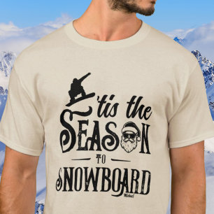 T-shirt Saison Snowboard Père Noël Graphic Mens