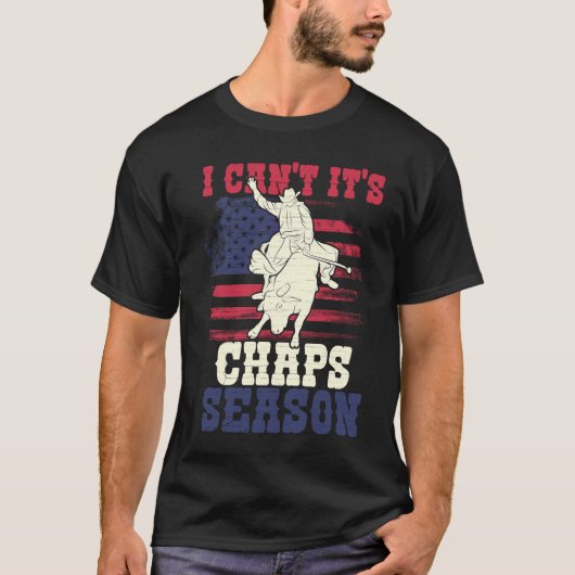 T-shirt Saison Us Flag Bull Riding Chaps (Devant)