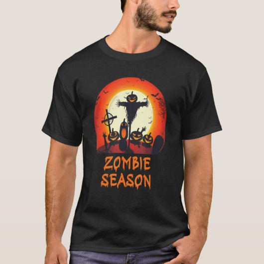 T-shirt Saison Zombie Lune Céramique effrayant Enfants Gar (Devant)
