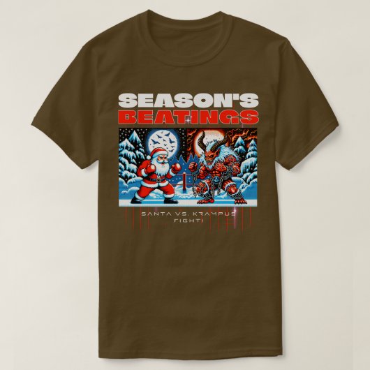 T-shirt Saisons coups Santa Claus vs Krampus (Design devant)