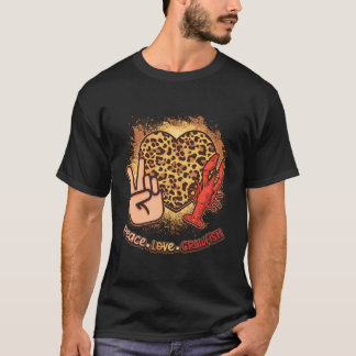 T-shirt Saisons Écrevisses Amour Paix Fruits de Mer Décolo