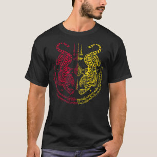 T-shirt Sak Yant Thai Tattoo Twin Tiger Muay Magique Thail