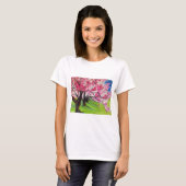 T-shirt Sakura art japonais de fleurs de cerisier (Devant entier)