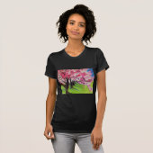 T-shirt Sakura art japonais de fleurs de cerisier (Devant entier)