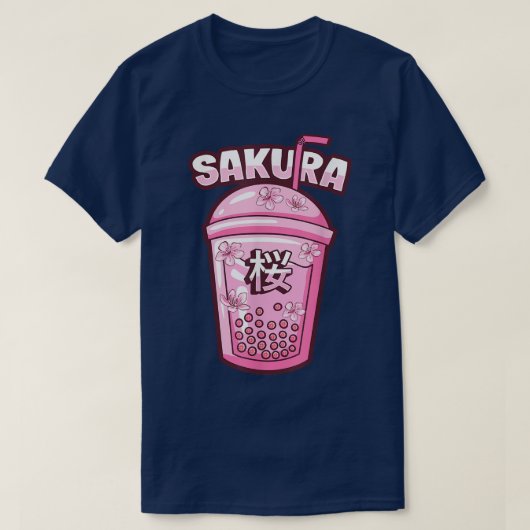 T-shirt Sakura Cherry Blossom Bubble Tea for Japanese Cult (Design devant)