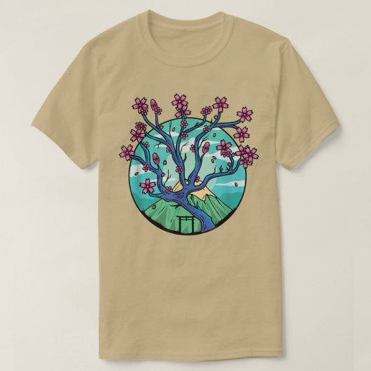 T-shirt Sakura Cherry Blossom Vaporwave esthétique Japonai (Design devant)