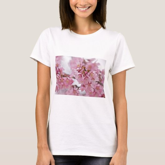 T-shirt Sakura Cherry Blossoms rose pâle (Devant)