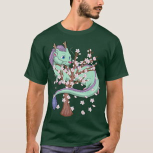 T-shirt Sakura Dragon Japonais Fleur de cerisier Sakura Fl