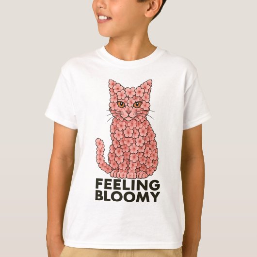 T-shirt Sakura Fleurs Chat Sentiment de Bloomie (Devant)