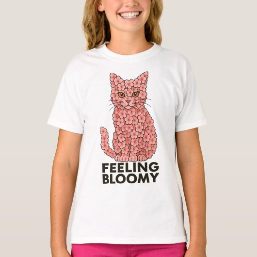 T-shirt Sakura Fleurs Chat Sentiment de Bloomie (Devant)