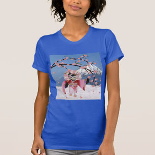 T-shirt Sakura Geisha Bird dans les fleurs de cerisiers de
