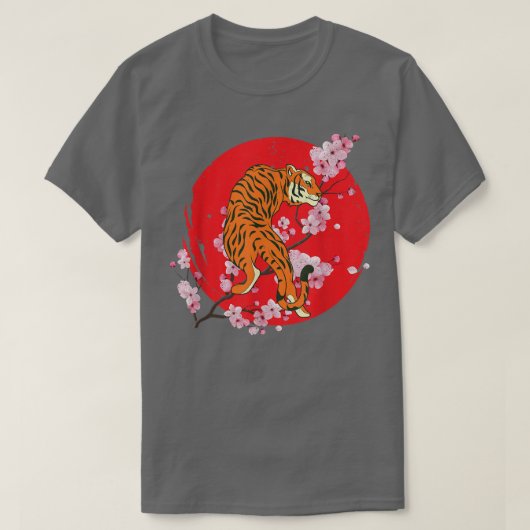 T-shirt Sakura Jungle Animal Wild Chat Cerisier Blossom As (Design devant)