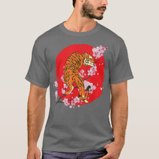 T-shirt Sakura Jungle Animal Wild Chat Cerisier Blossom As