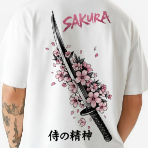 T-shirt Sakura Katana Tenue de rue esthétique japonais
