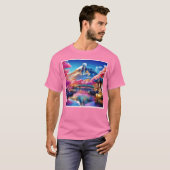 T-shirt Sakura Mountain : Scène du printemps (Devant entier)