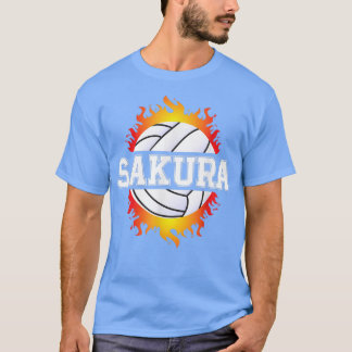 T-shirt Sakura Nom Joueuse de volleyball Girls Ball et Net