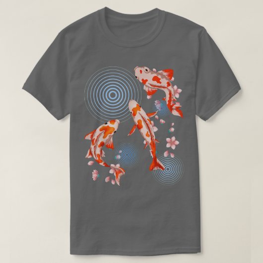 T-shirt Sakura Poisson japonais fleurs de cerisier Nishiki (Design devant)
