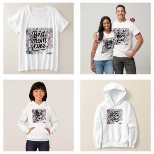 T-shirt Sakura Rose Élégant Meilleure Maman Pour Toujours