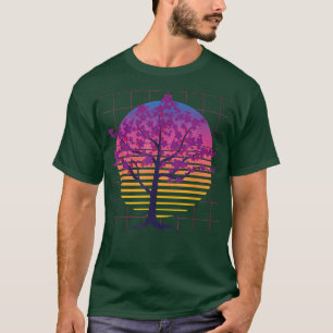 T-shirt Sakura Tree Japan Flower 80s Art Vaporwave Cherry