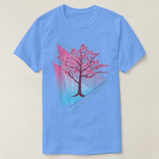 T-shirt Sakura Tree Japon Rétro 80s Art Vaporwave Cherry B (Design devant)