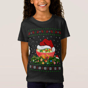 T-Shirt Salade Lover Noël Noël Chapeau moche Salade Noël