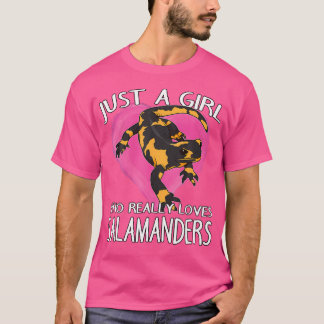T-shirt Salamandre Reptile Juste Une Fille Qui Aime Vraime