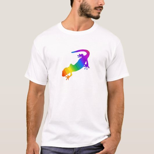 T-shirt Salamandre striée arc-en-ciel (Devant)