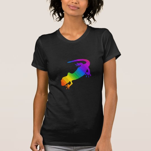 T-shirt Salamandre striée arc-en-ciel (Devant)