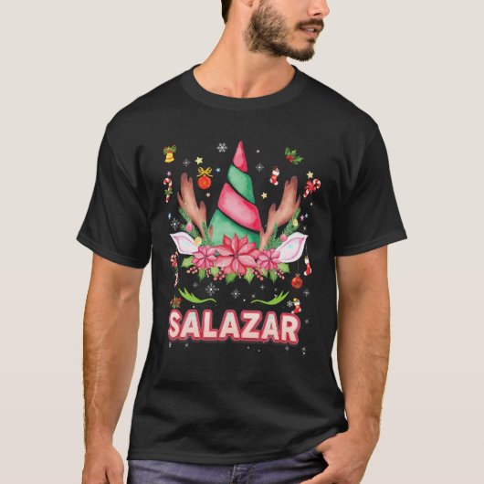T-shirt Salazar Reindeer Unicorne Joyeux Noël Père Noël Co (Devant)