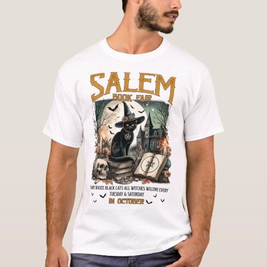 T-shirt Salem Book Fair Funny Bookish Halloween Rea Éffray (Devant)