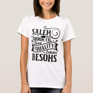 T-shirt Salem Broom Co. Halloween noir et blanc enchanté