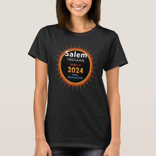T-shirt Salem Indiana IN Total Solar Eclipse 2024 2 (Devant)
