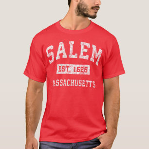 T-shirt Salem Massachusetts Ma Vintage Sports Établis