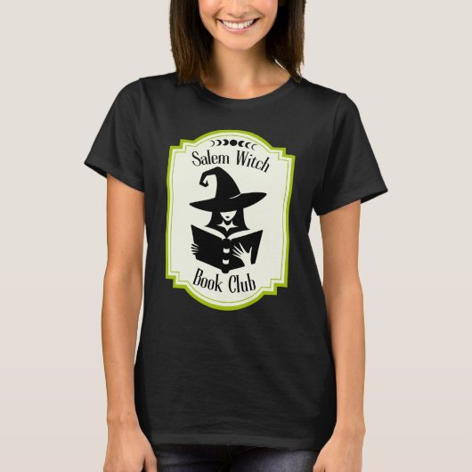 T-shirt Salem sorcier club silhouette livre amoureux vert (Devant)