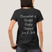 T-shirt Salem Witch Descendants Bridget Bishop Police blan (Dos)