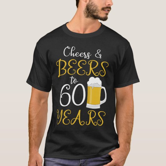 T-shirt Salers et bières à 60 ans (Devant)